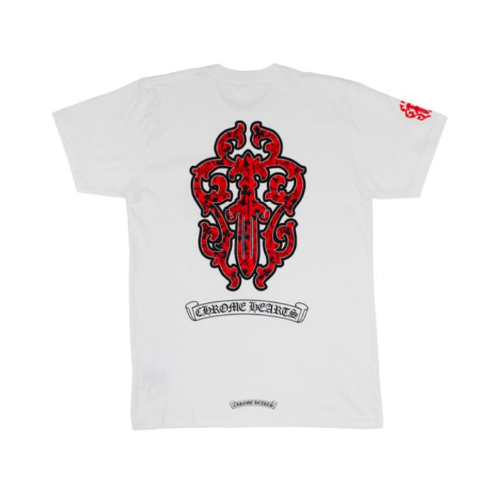 Authentic Chrome Hearts Chrome Hearts Vine Dagger T-Shirt – White – front view