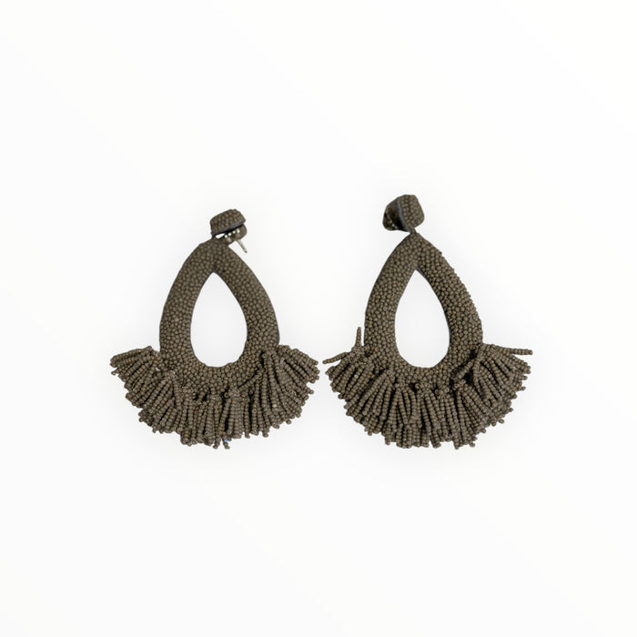 Deepa Rafaela Hooped Post Earrings - Grey