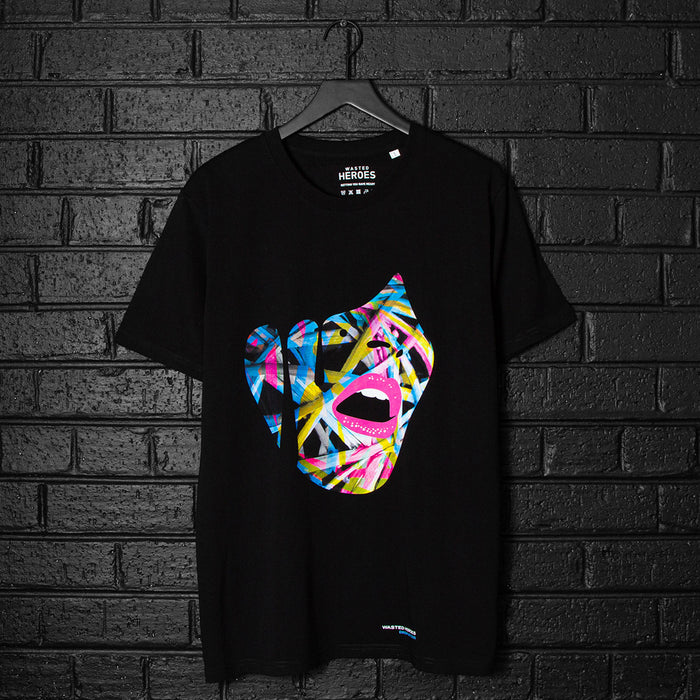 Droplet Face 005 - Tshirt - Black