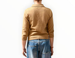 Jac + Jack Cropped Polo Top - Latte - Size L