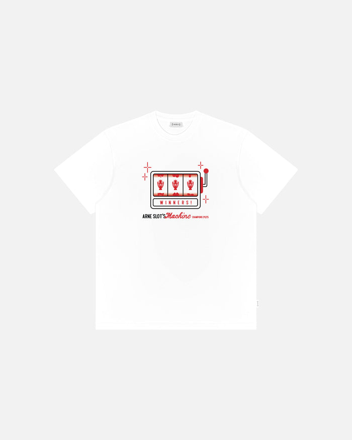 ART OF LFC Slot's Machine Tee | White Graphic Football T-shirt
