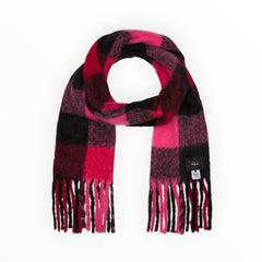 Rails Check Scarf - Black/Red/Pink - Size W40cm x L200cm