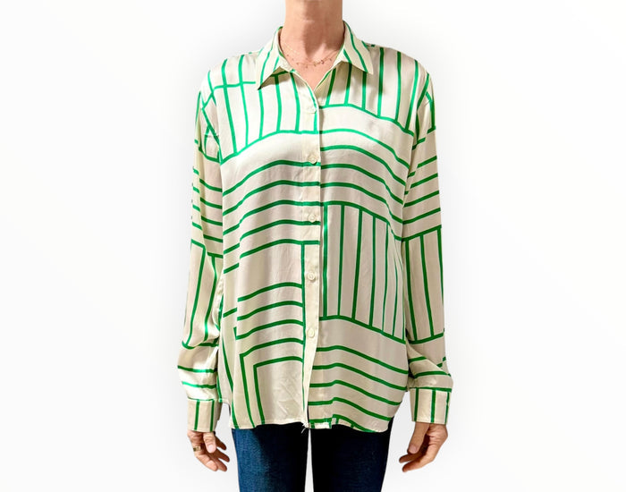 Rails Mara Shirt - Green/White - Size L