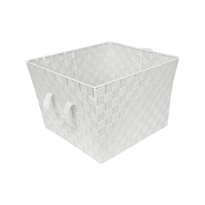 Simplify Large 15" Woven Strap Storage Bin-Heather Gray