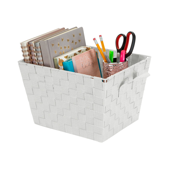 Simplify Small 10" Woven Storage Bin-Heather Gray