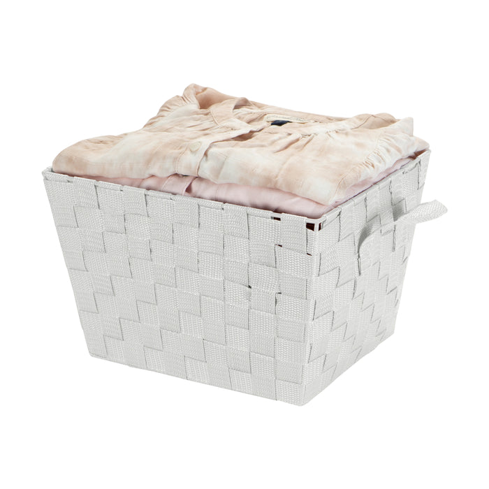 Simplify Small 10" Woven Storage Bin-Heather Gray