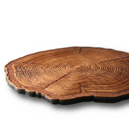 Tree Stump Mahogany Coaster Set