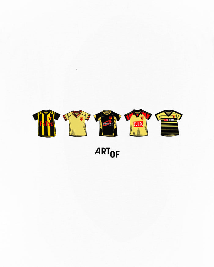 ART OF x Watford Classics Tee | WFC White Graphic Football T-shirt