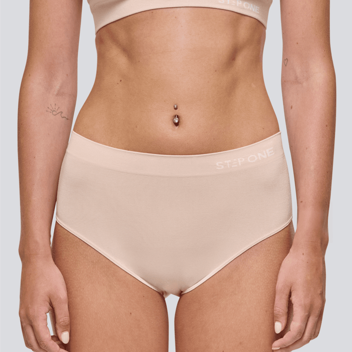 Women's SmoothFit Full Brief - Light Beige - Bamboo Underwear - Model:Emily