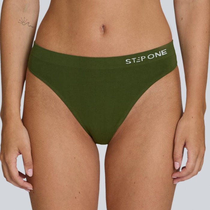 Women's SmoothFit Thong - Olive Green - Bamboo Underwear