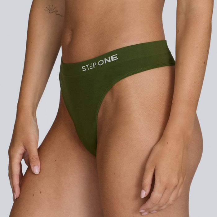 Women's SmoothFit Thong - Olive Green - Bamboo Underwear