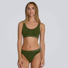 Women's SmoothFit Thong - Olive Green - Bamboo Underwear